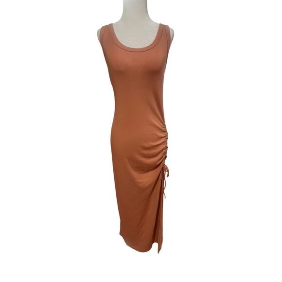 NWT l*space ribbed women's sandpiper‎ dress in size large with ruching and slit - Picture 6 of 11